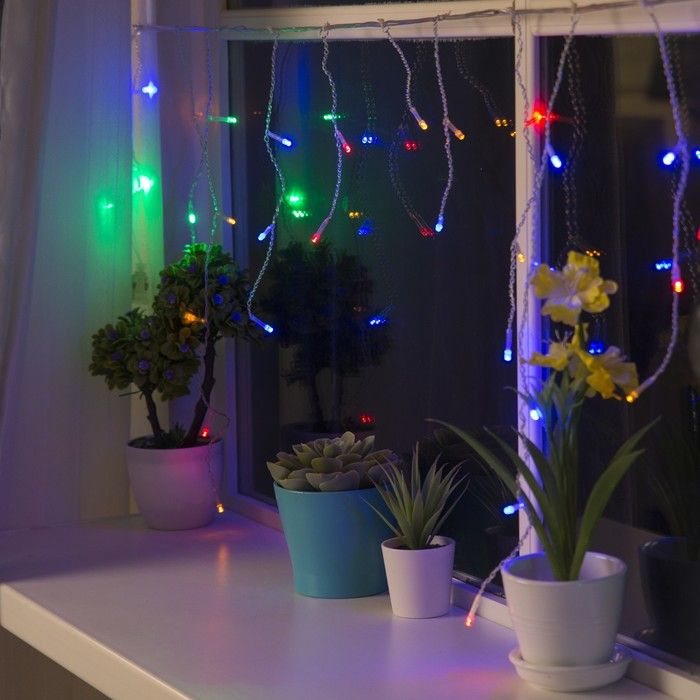 БАХРОМА, Ш:3 м, В:0.5 м, Н.С. LED-80-220V, 8 режимов, МУЛЬТИ
