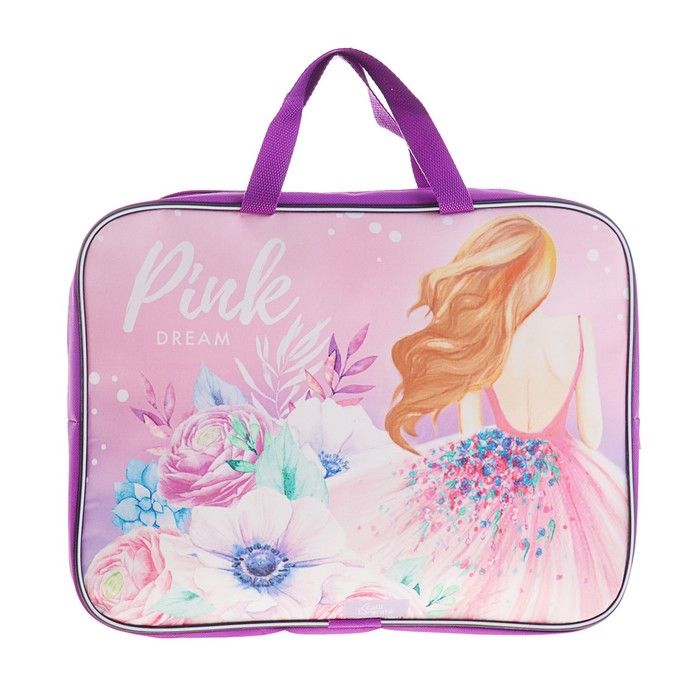 Папка с ручками текстиль А4 70мм 350*270 Calligrata дев Pink Dream