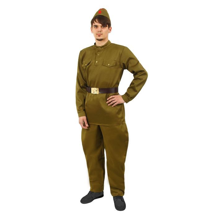 Костюм"Военного"мужской(гимнастерка,брюки-голифе,ремень,пилотка)р-р54 рост 182