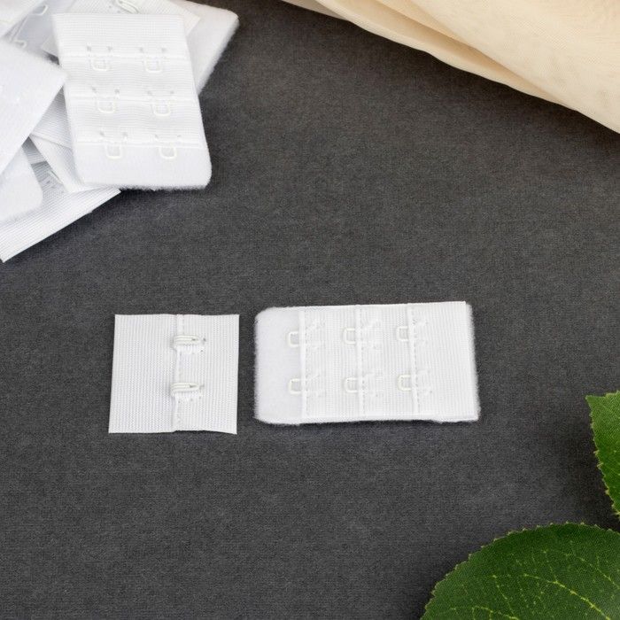 Застёжка для бюстгальтера, 3 ряда 2 крючка, 3,2 см, 10 шт, цвет белый