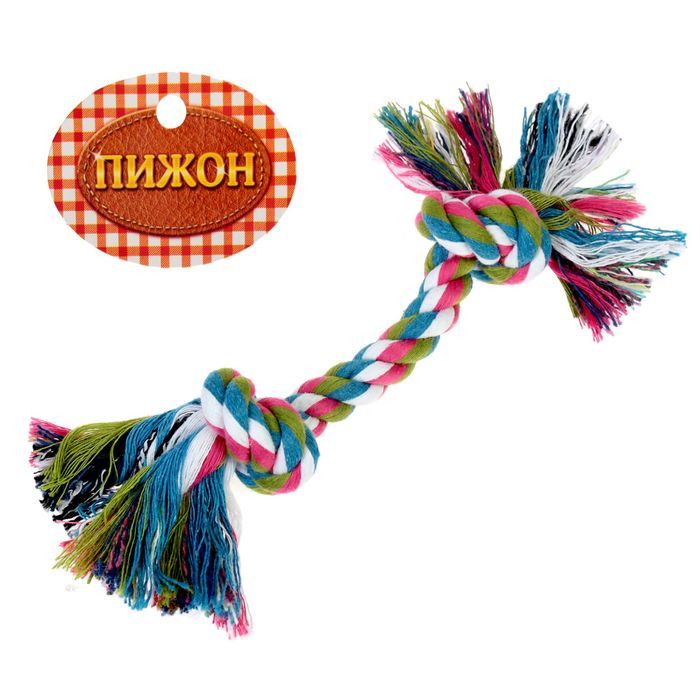 Игрушка канатная "2 узла" малая, 20 г, до 20 см, микс цветов