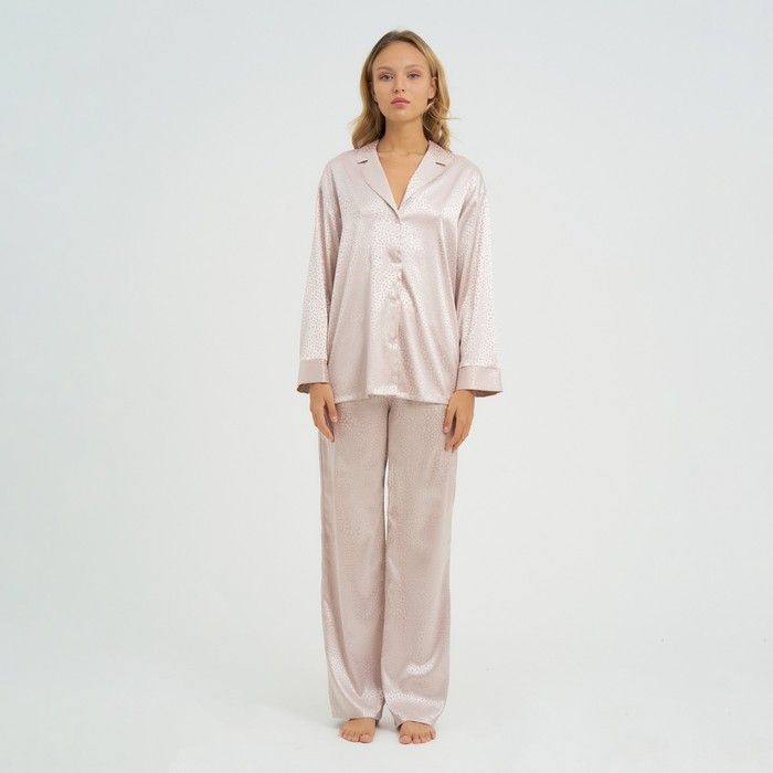 Пижама женская (рубашка, брюки) KAFTAN "Леопард", кофейный, р.52-54